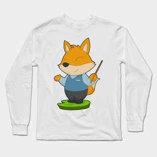 Fox Teacher Pointer Long Sleeve T-Shirt